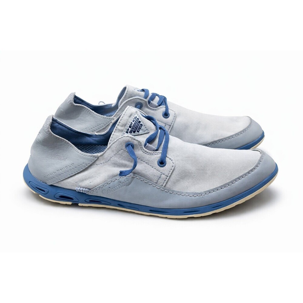 Columbia PFG Omni-Shield Boat Shoes Gray Blue Casual Lace Up Size 13.